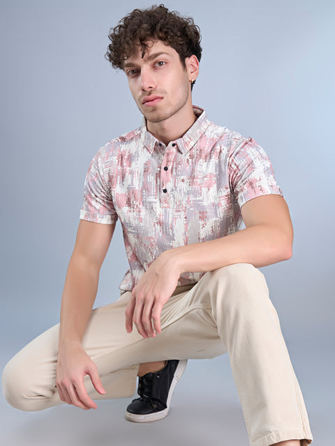 Buy Nero Polo Tshirt AOP Pink Truedesign