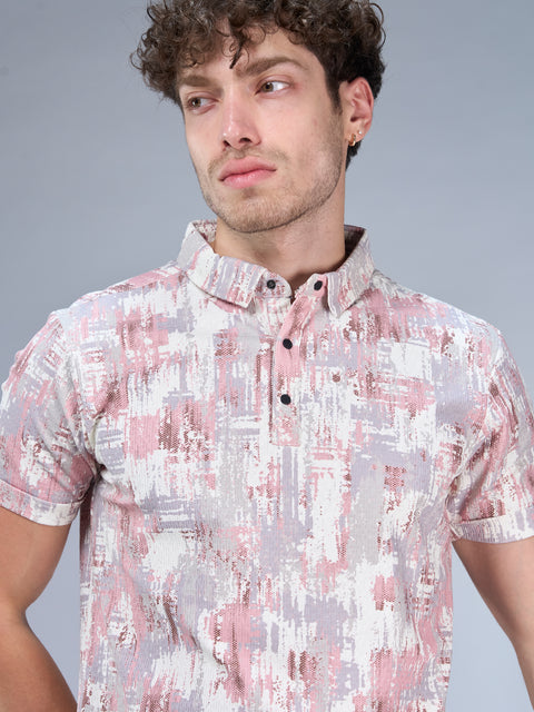 Buy Nero Polo Tshirt AOP Pink Truedesign
