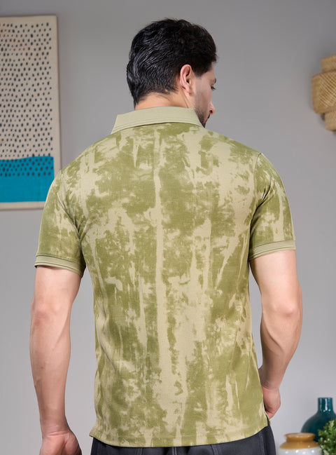 Buy Oasis Aop Polo Tshirt Pale Green Truedesign
