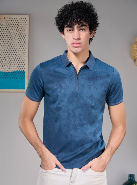 Buy Oasis Aop Polo Tshirt Yonder Blue Truedesign