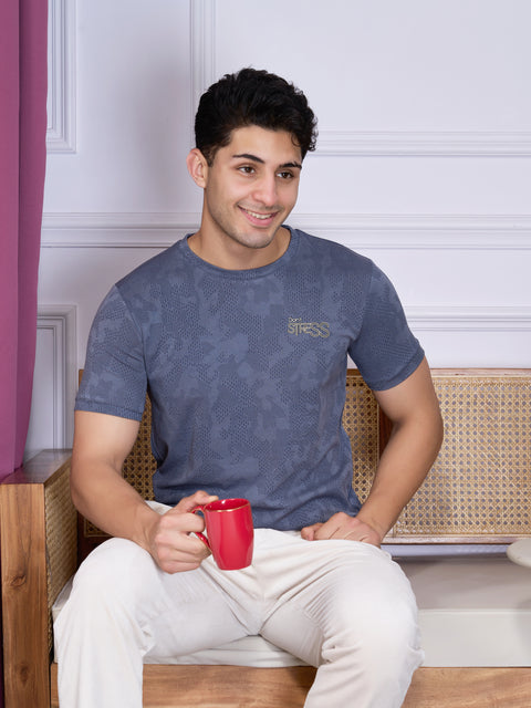 Buy Truedesign Oslo Round Neck Tshirt Purple Grey Online