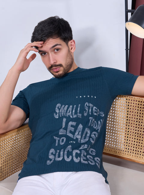 Buy Truedesign Paradise Half Sleeve Tees Peacock Blue Online