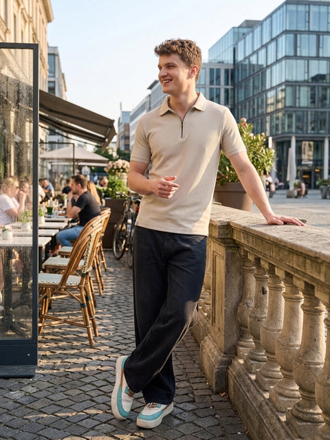 Buy Quartz Soild Polo Tshirt Light Beige Truedesign