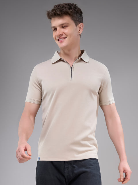 Buy Quartz Soild Polo Tshirt Light Beige Truedesign