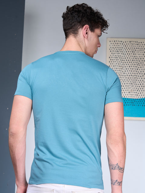 Buy Truedesign Ravel Half Sleeve Tees Canary Blue Online
