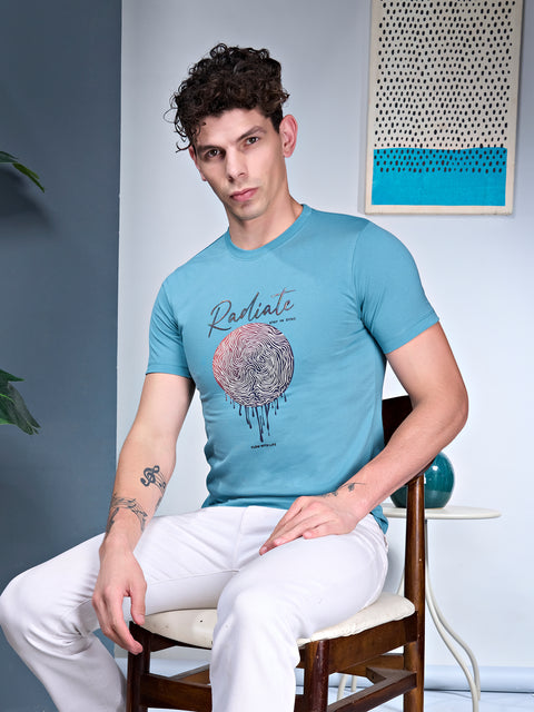 Buy Truedesign Ravel Half Sleeve Tees Canary Blue Online