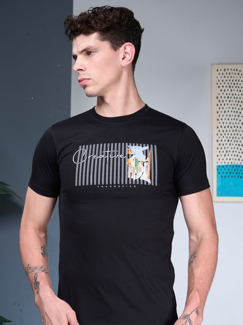 Buy Truedesign Ravel Half Sleeve Tees Night Black Online