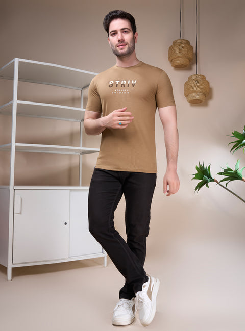 Buy Truedesign Regal Half Sleeve Tees Vanilla Brown Online