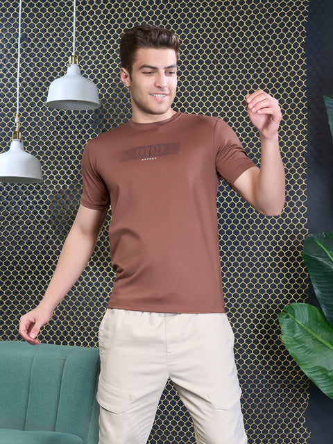 Buy Truedesign Regal Round Neck Tshirt Rust Brown Online