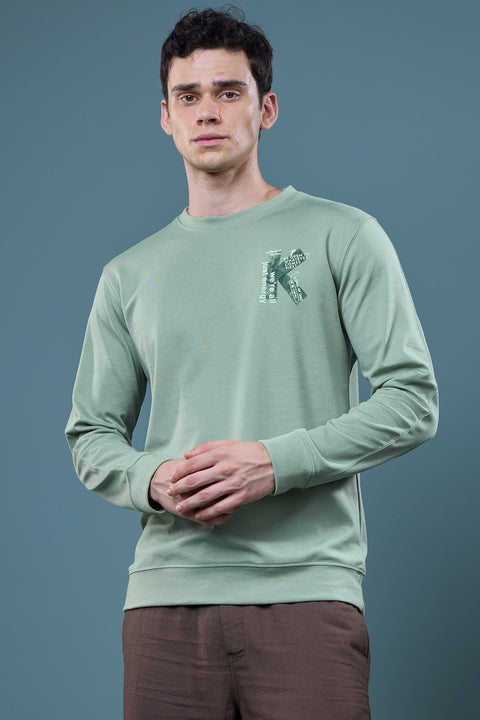 Buy Truedesign Slice Full Sleeve Sweatshirt Xanadu Green Online