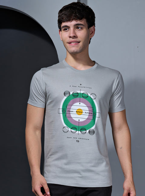 Buy Truedesign Space Half Sleeve Tees Greige Online