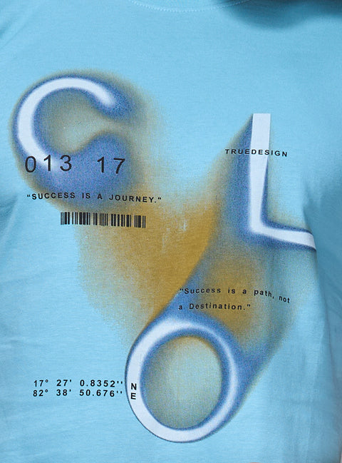 Buy Truedesign Space Half Sleeve Tees Light Turquoise Online