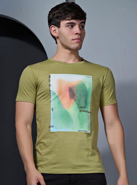 Buy Truedesign Space Half Sleeve Tees Lime Green Online