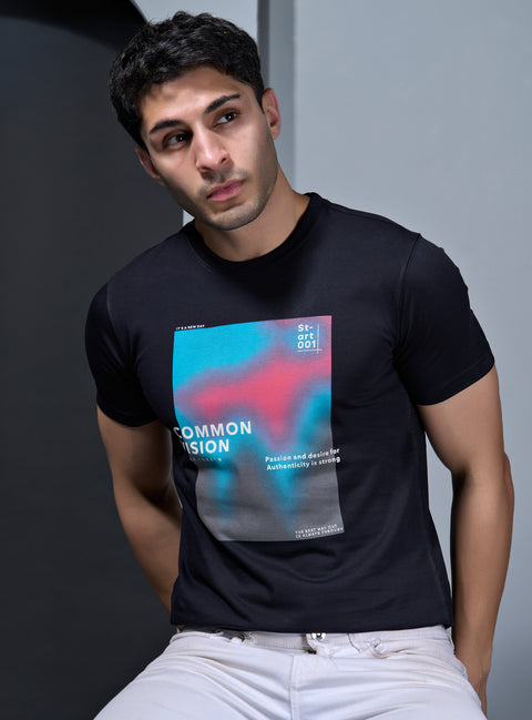 Buy Truedesign Space Half Sleeve Tees Midnight Black Online