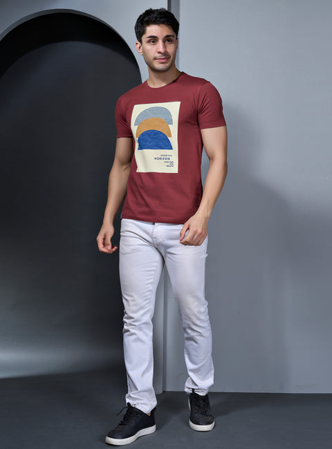 Buy Truedesign Space Half Sleeve Tees Redwool Online