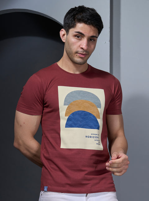 Buy Truedesign Space Half Sleeve Tees Redwool Online