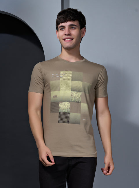 Buy Truedesign Space Half Sleeve Tees Wood Brown Online