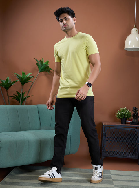 Buy Sturdy Half Sleeve Tees Lime Yellow Online Truedesign