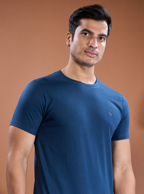 Buy Sturdy Half Sleeve Tees Peacock Blue Online Truedesign
