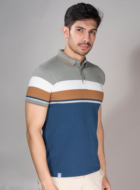 Buy Tango Polo Tshirt Grey & Blue Truedesign