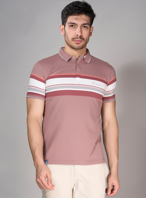 Buy Tango Polo Tshirt Tuscan Brown & White Truedesign