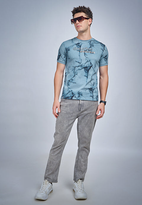 Buy Truedesign Tilt Round Neck Tshirt Beau Blue Online