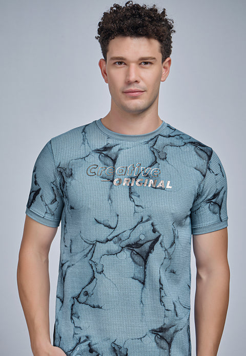 Buy Truedesign Tilt Round Neck Tshirt Beau Blue Online