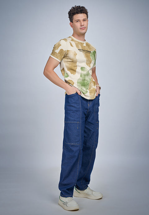 Buy Truedesign Tilt Round Neck Tshirt Colody Beige Online
