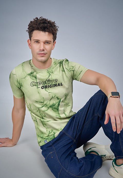Buy Truedesign Tilt Round Neck Tshirt Dim Green Online
