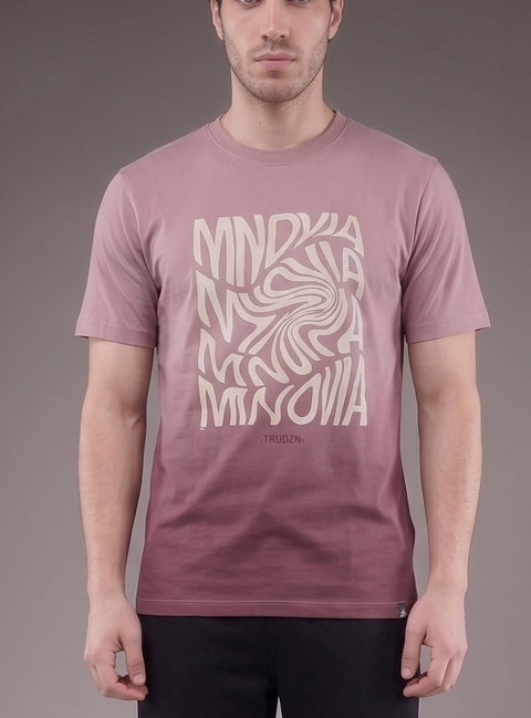 Buy Truedesign Tipsy Aop Round Neck Tees Baby Pink & Rouge Online