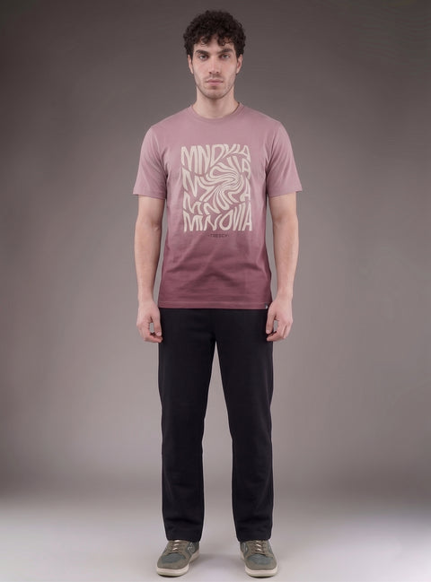 Buy Truedesign Tipsy Aop Round Neck Tees Baby Pink & Rouge Online