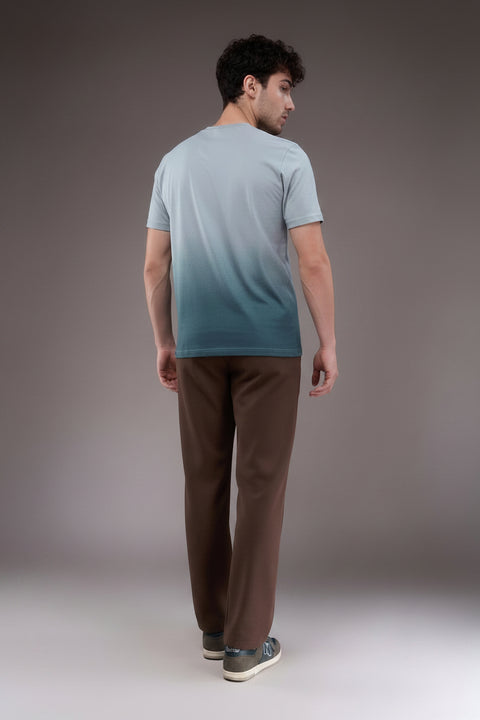 Buy Truedesign Tipsy Aop Round Neck Tees Cloud Grey & Blue Online