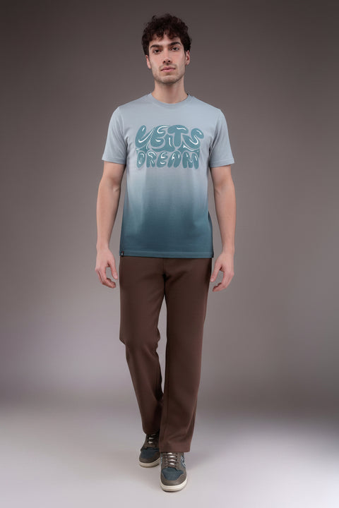 Buy Truedesign Tipsy Aop Round Neck Tees Cloud Grey & Blue Online