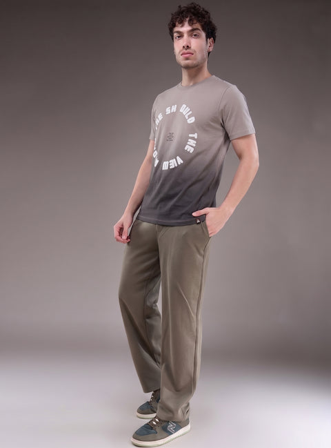 Buy Truedesign Tipsy Aop Round Neck Tees Grey & Black Online