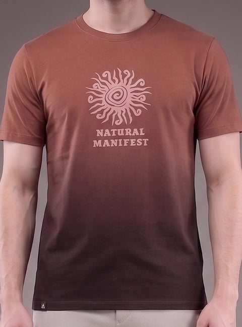 Buy Truedesign Tipsy Aop Round Neck Tees Mahogany & Maroon Online