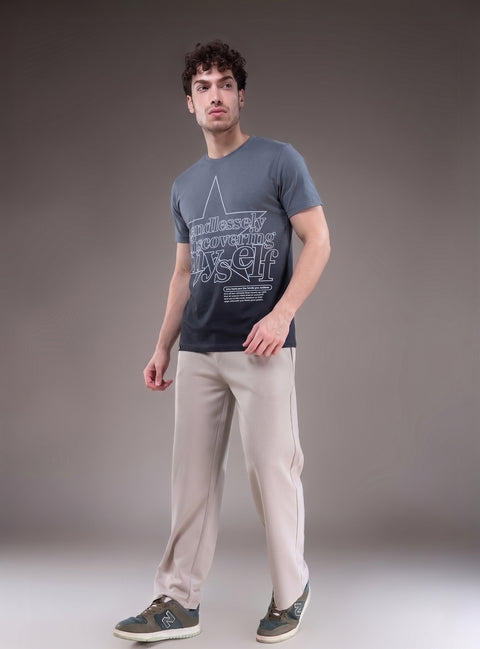 Buy Truedesign Tipsy Aop Round Neck Tees Pigeon & Navy Online