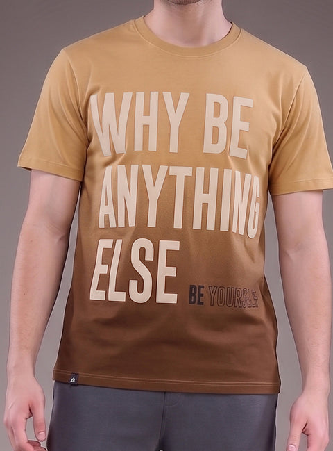Buy Truedesign Tipsy Aop Round Neck Tees Yellow & Brown Online
