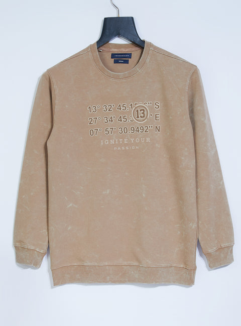 Buy Truedesign Tornado Full Sleeve Sweatshirt Khaki Brown Online