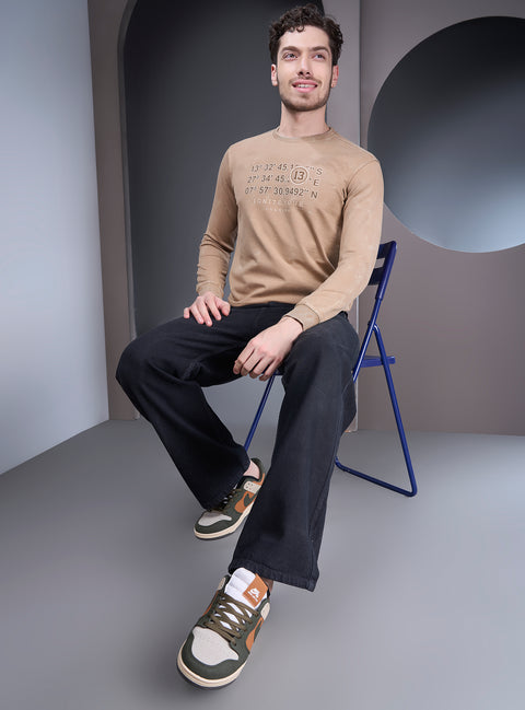 Buy Truedesign Tornado Full Sleeve Sweatshirt Khaki Brown Online