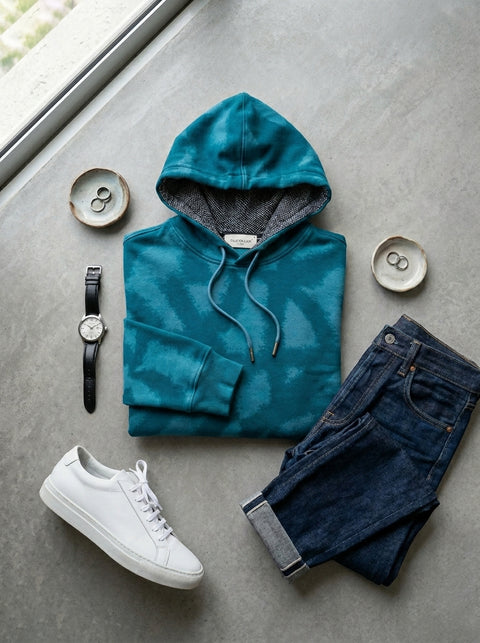 Buy Truedesign Tusker Hoodies Peacock Blue Online
