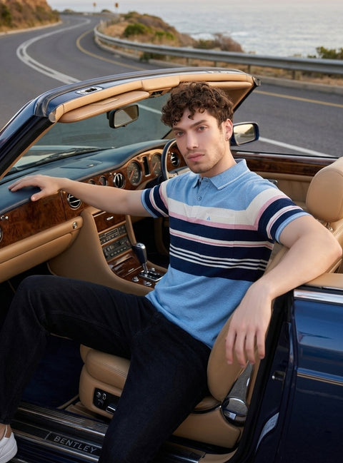 Buy Verdant Polo Tshirt Pink & Blue Truedesign
