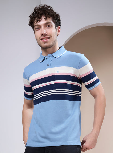 Buy Verdant Polo Tshirt Pink & Blue Truedesign