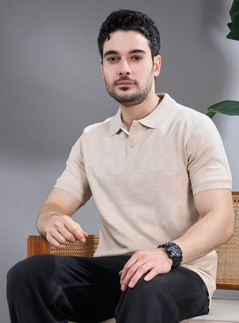 Buy Yang Soild Polo Tshirt Light Beige Truedesign