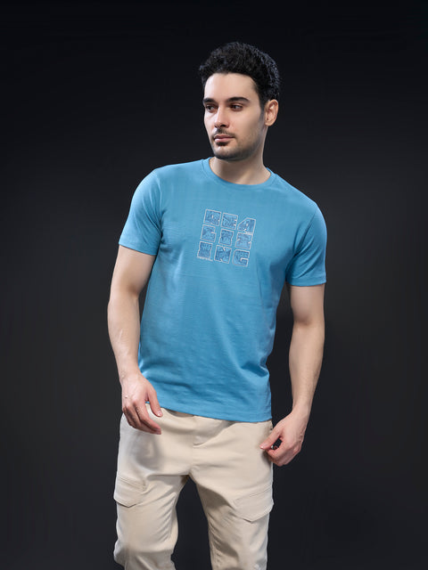 Buy Truedesign Zeal Round Neck Tshirt Light Sapphire Online
