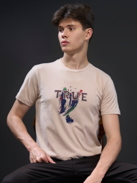 Buy Truedesign Zeal Round Neck Tshirt Linen Beige Online