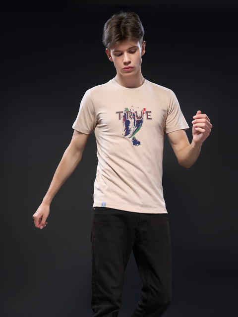 Buy Truedesign Zeal Round Neck Tshirt Linen Beige Online